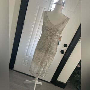 Silver sequin dress